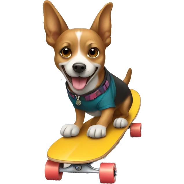 Dog riding skateboard emoji