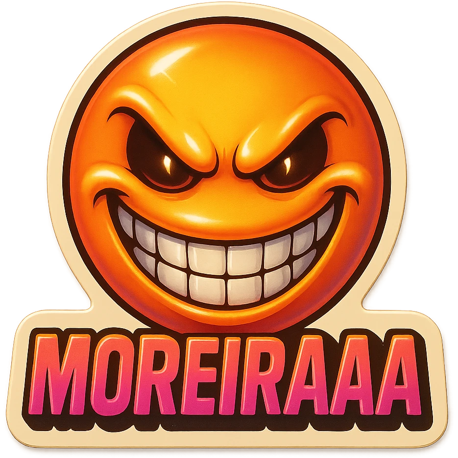 grin EVIL LOOk , Make it say "MOREIRAAA"" emoji