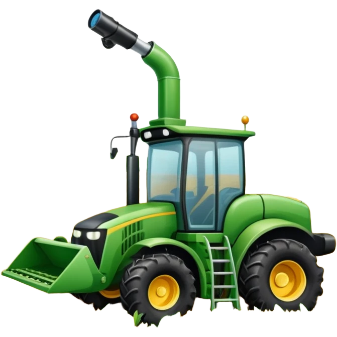 An icon featuring a wheat field, fertilizer formulas, and plant cells, a microscope and soil layers, symbolizing agronomy. The design includes a combine harvester, representing plant science, crop management, and sustainable farming practices. Transparent background highlights agricultural research emoji