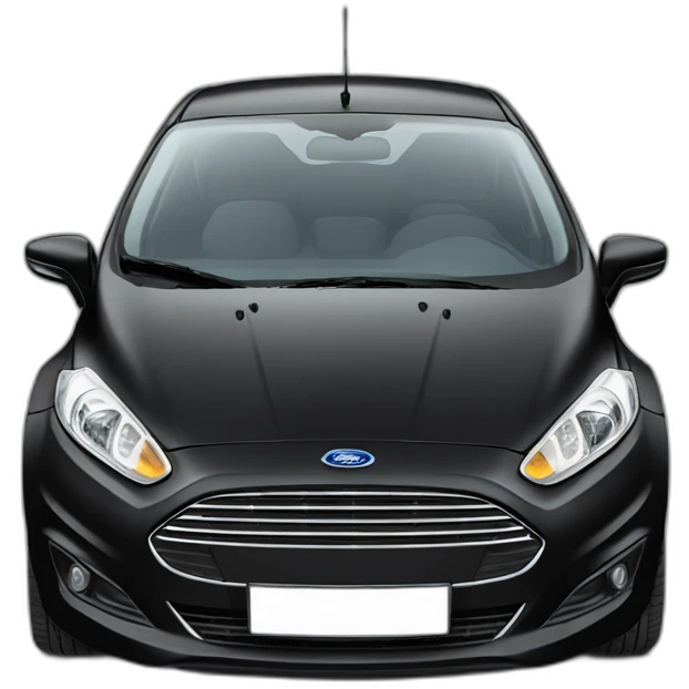 black ford fiesta 2014 front view emoji