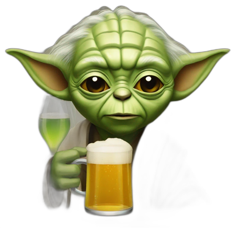 Yoda drink beer emoji