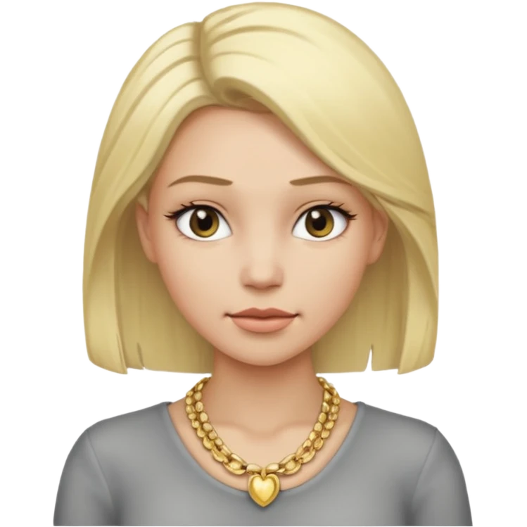 Female with Gold Necklace, grey skin,blonde hair, different expressions. emoji