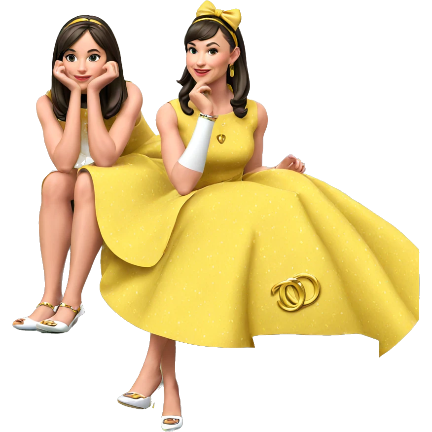 two girls in elegant attire emoji