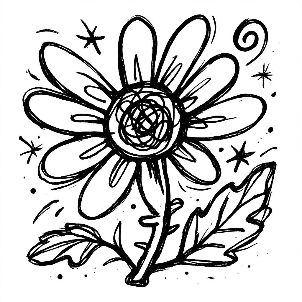 anemone flower doodle emoji