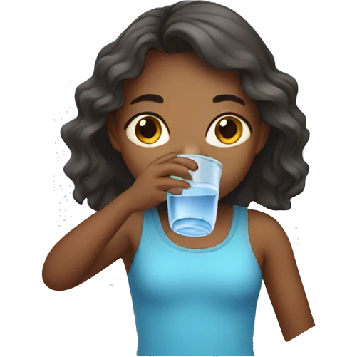 girl drinking water emoji