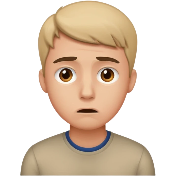 сделай тревожного молодого человека который боится отказать emoji