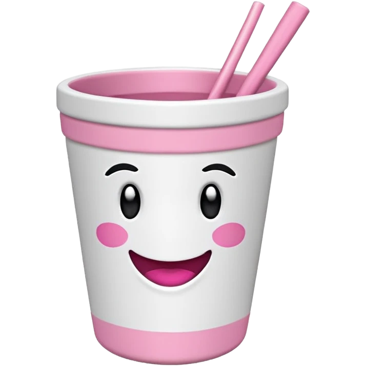 vaso branco com laço rosa sem flores emoji