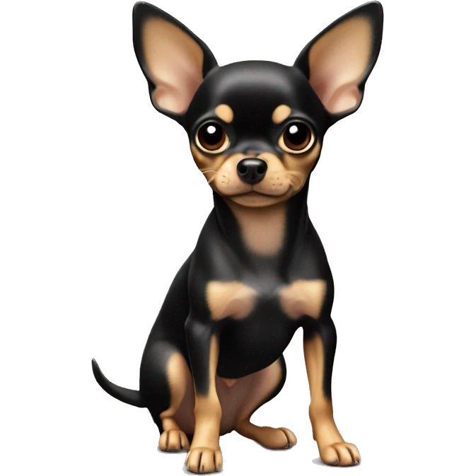 Black and tan Miniature pincher chihuahua  emoji