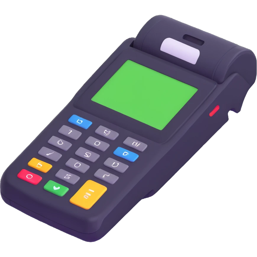icon of a payment terminal with a card being tapped emoji
