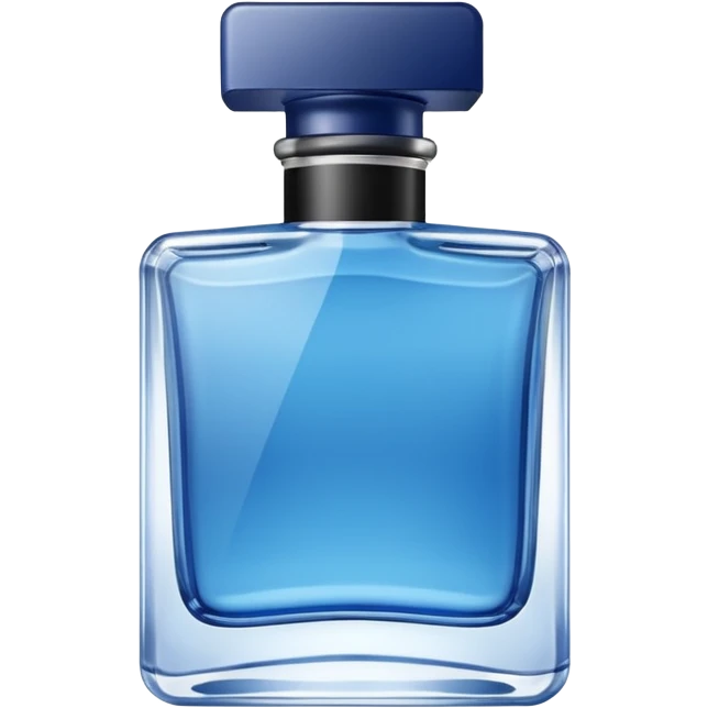modern cologne bottle with rectangular shape blue emoji