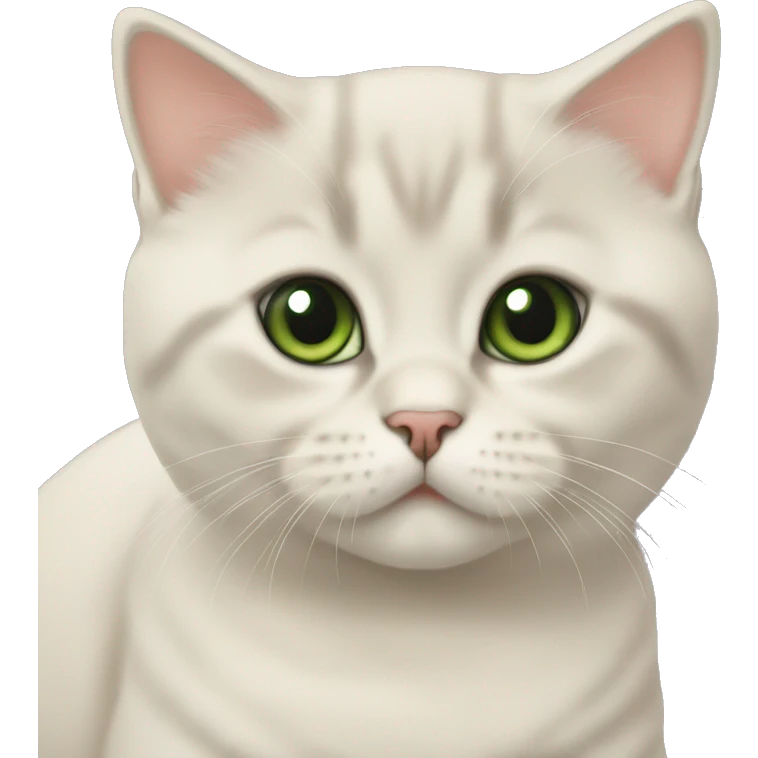 British shorthair kitten cream green eyes emoji