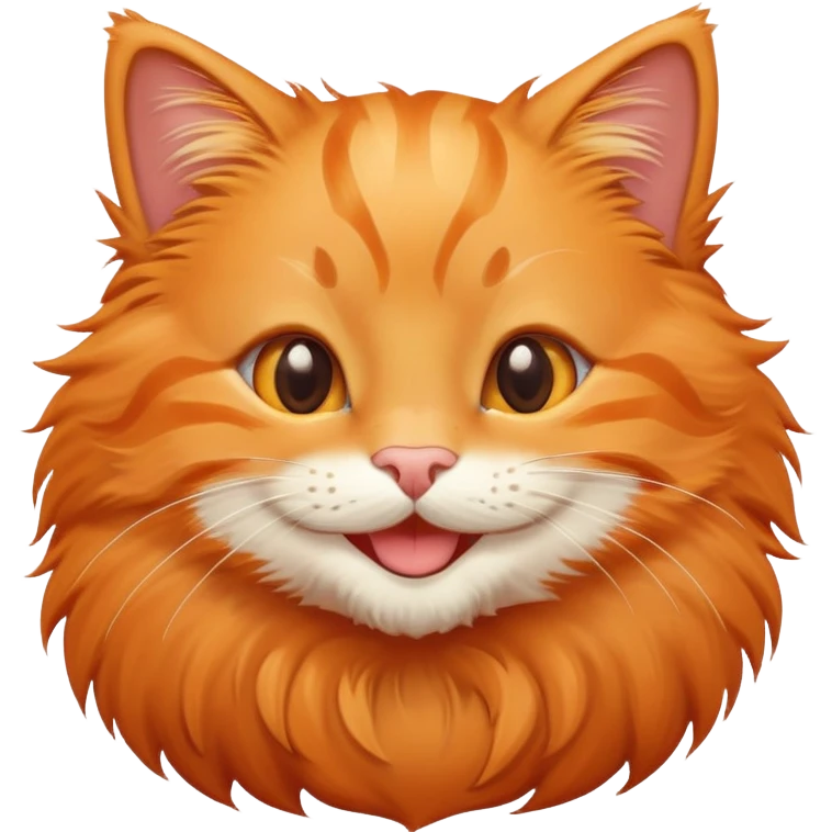 cute orange kitty with big smile emoji