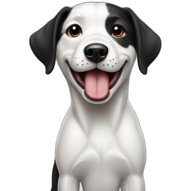 Black and white Dog with tounge out emoji