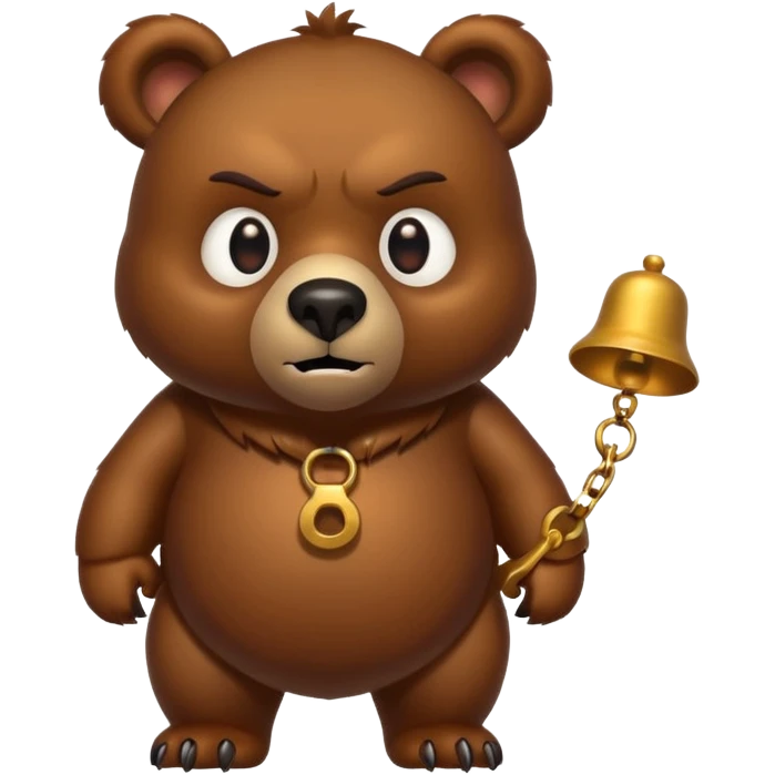 Evil bear with bell on its butt emoji