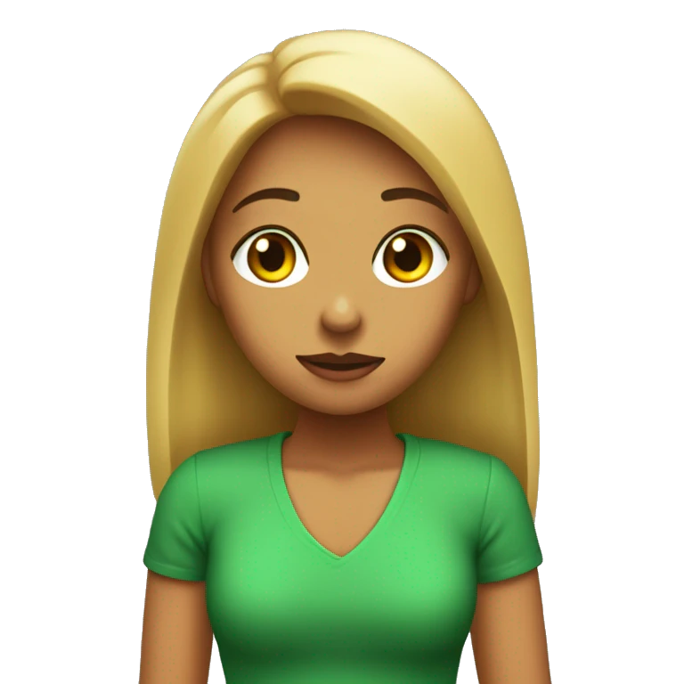 Chica con plo rubio y ojos verdes emoji