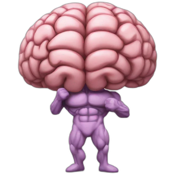brain with muscular arms emoji