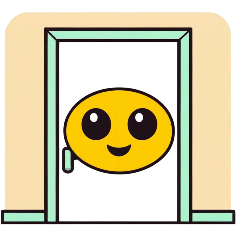 Creepy emoji peeking from behind a wall emoji