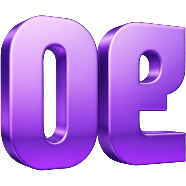 3D text that spells "me" in a shiny purple font  emoji