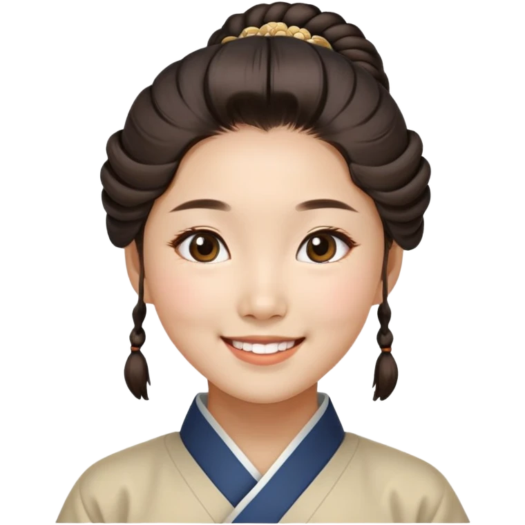 A smiling Korean girl with traditional Korean hairstyle emoji