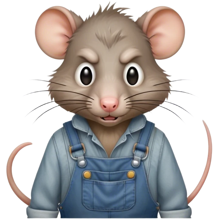 skinny angry-rat disheveled long-nose wearing-overalls emoji
