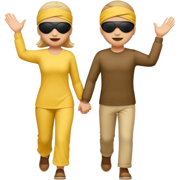 the blind leaving the blind no skin tones just plain emojis emoji