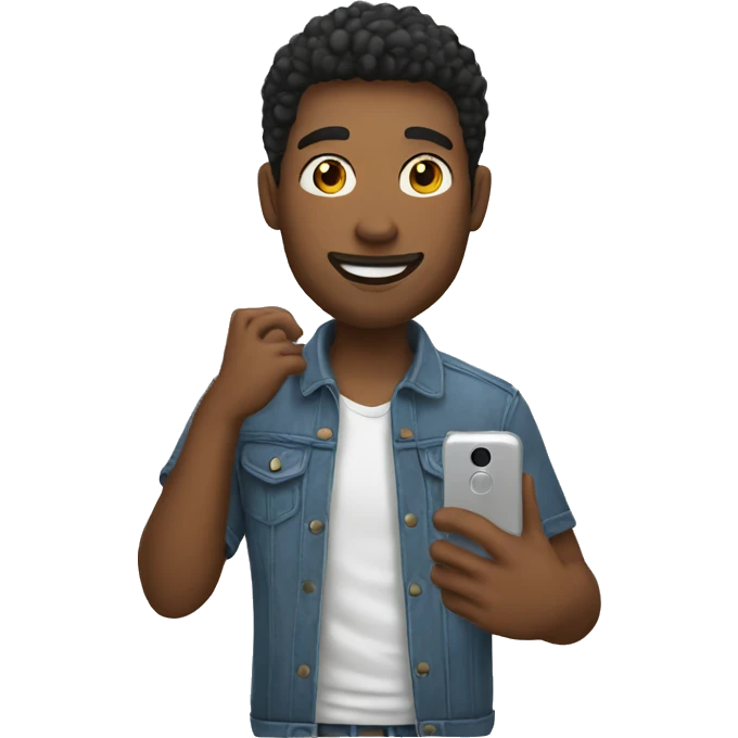 A male taking a selfie emoji
