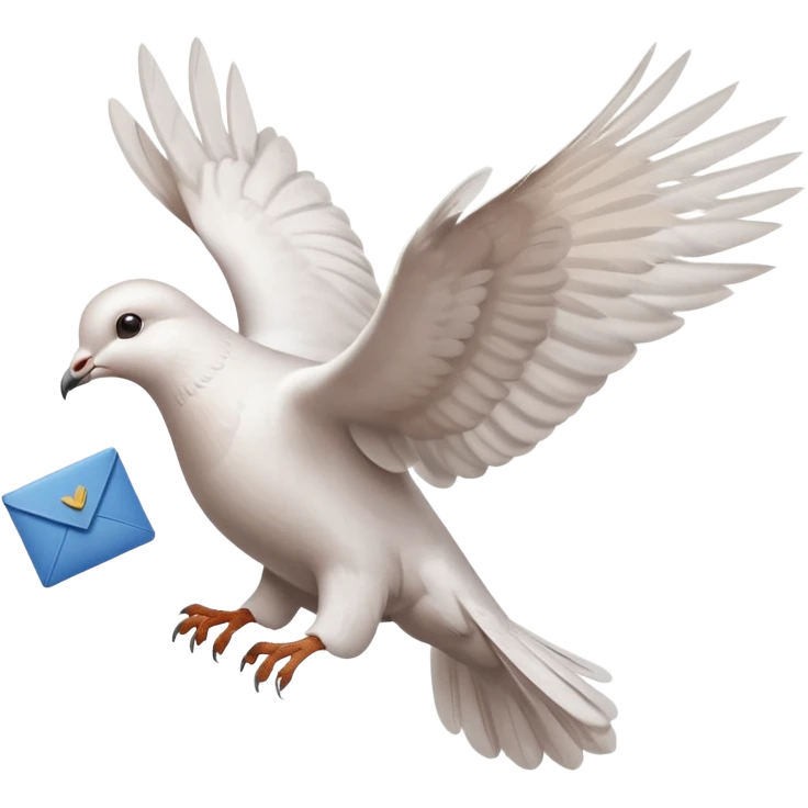 a dove flies with a letter in its paws emoji