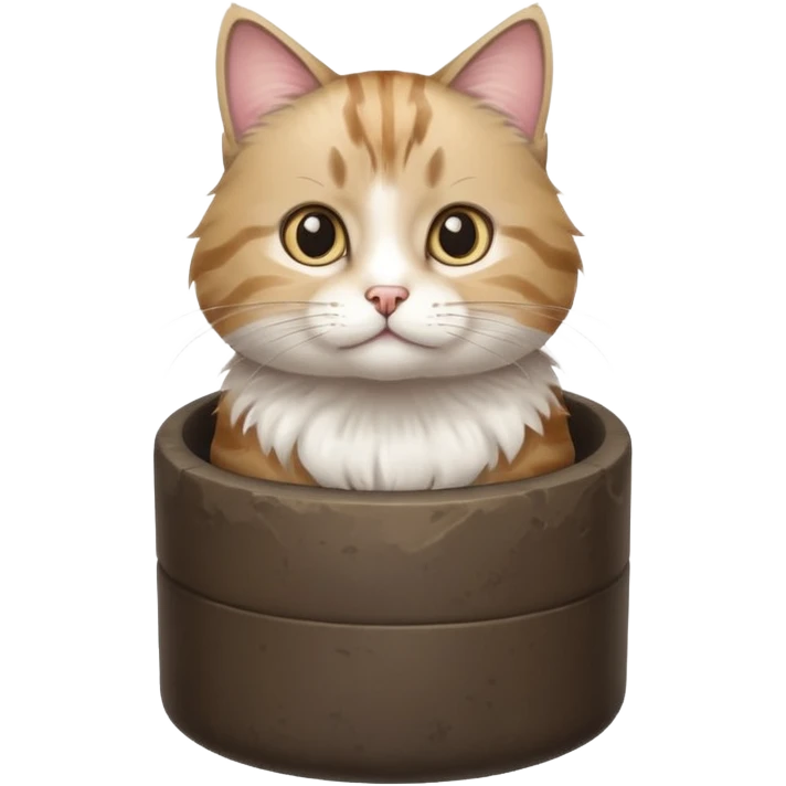 mix of white and tabby cat in a cylinder emoji