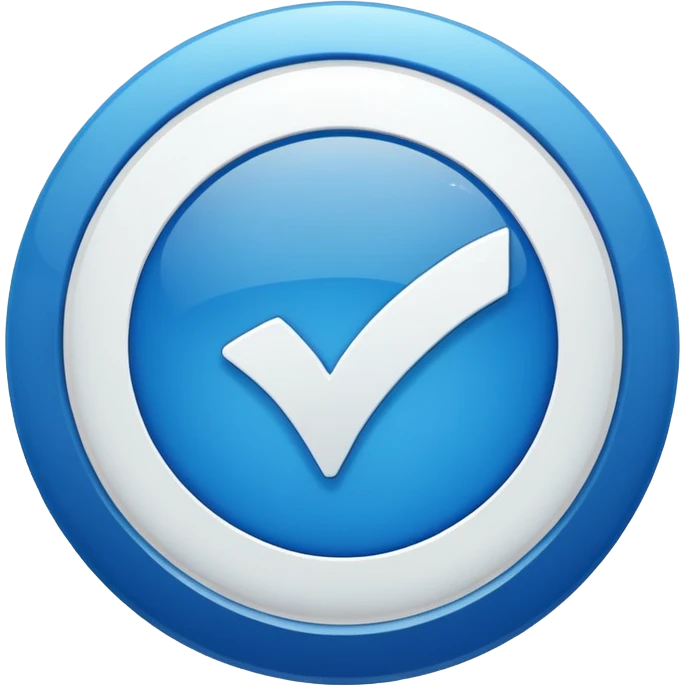 Emoji igual esse: ☑️, azul, e circular. emoji