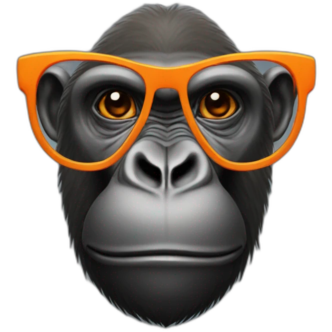 Gorilla with orange glasses emoji