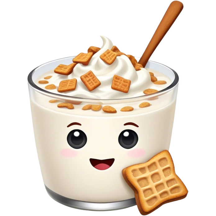 Yogurt with cinnamon toast crunch cereal emoji