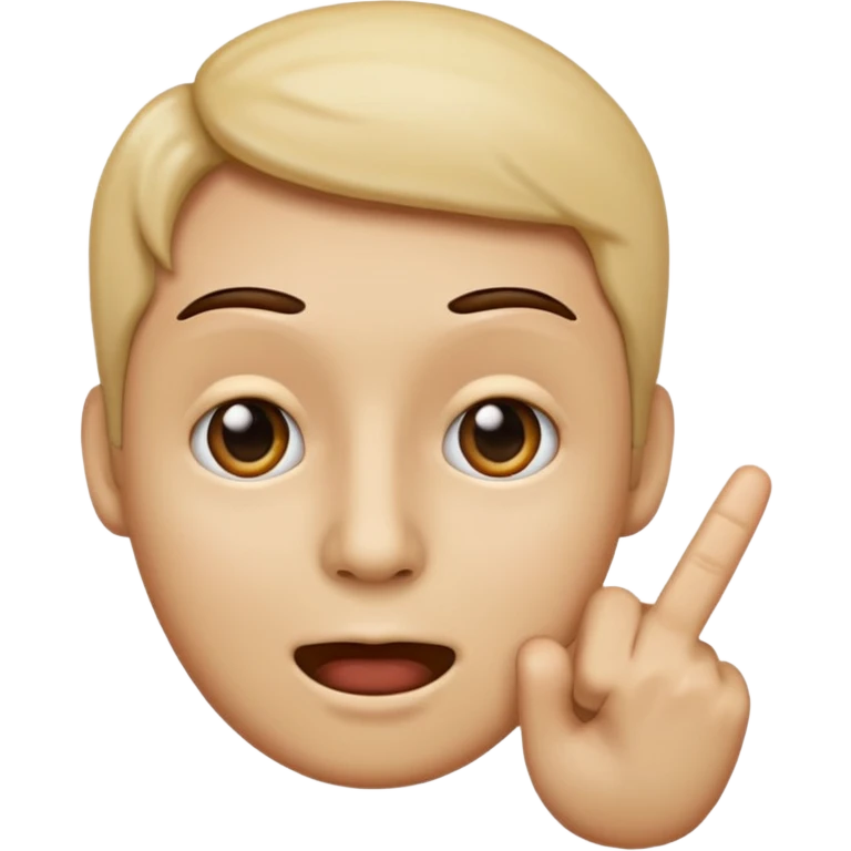 Un emoji(cara) llevándose el dedo índice a la boca, de manera Coqueta, como lo hacen los adolescentes de ahora emoji