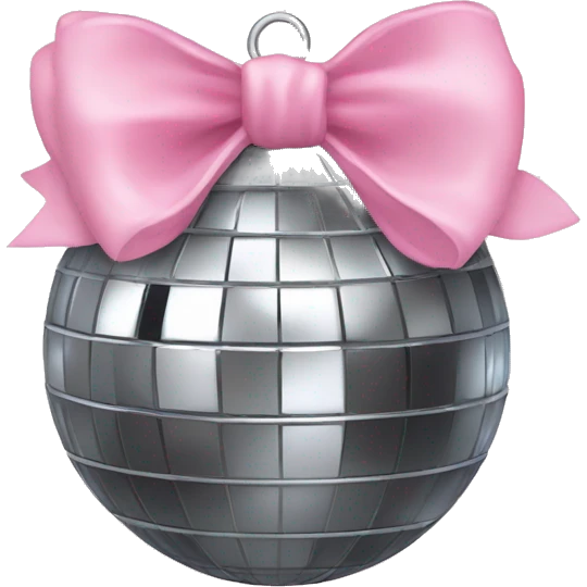 Disco ball with light pink bow emoji
