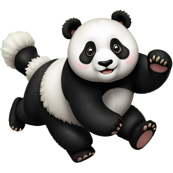 Panda running toward crab Rangoon  emoji