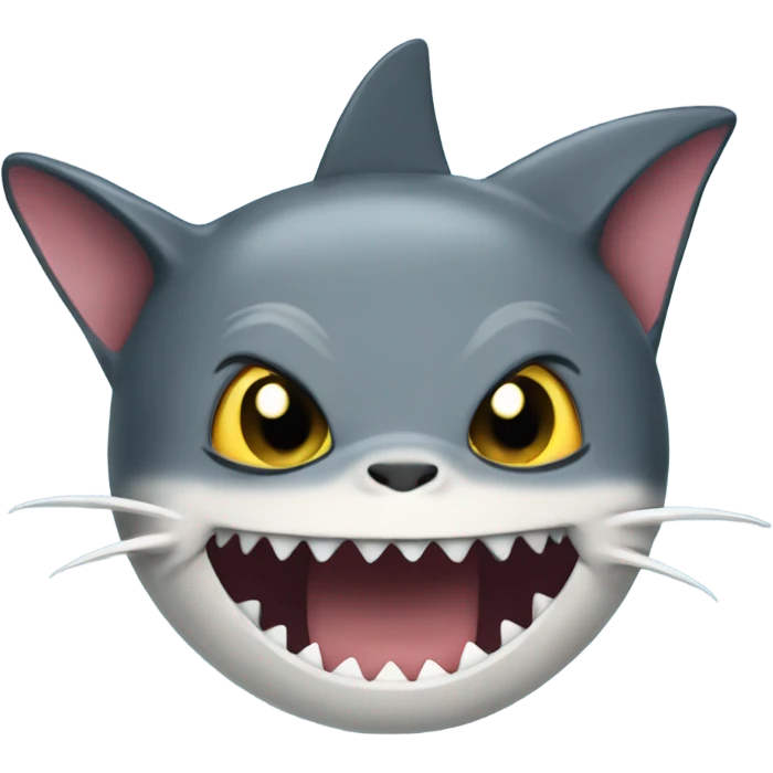 Half shark half cat emoji
