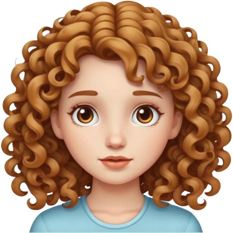 a white skin girl with curly light brown hair emoji
