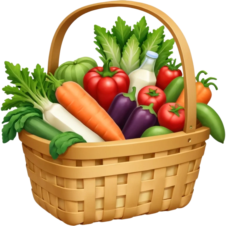 generate an image for groccary products basket ixcluding vegetables, fruits & dairy products emoji