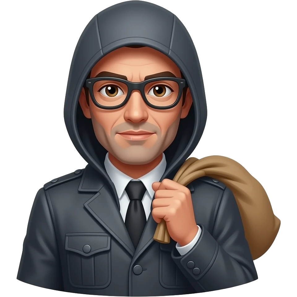 A thief with a bag emoji