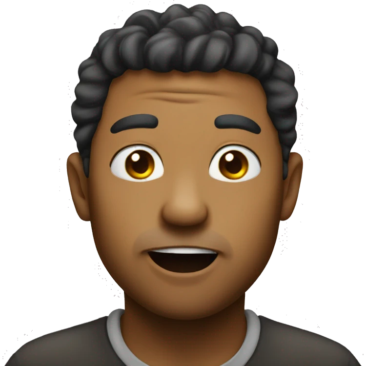 looking up with tong out mouth emoji