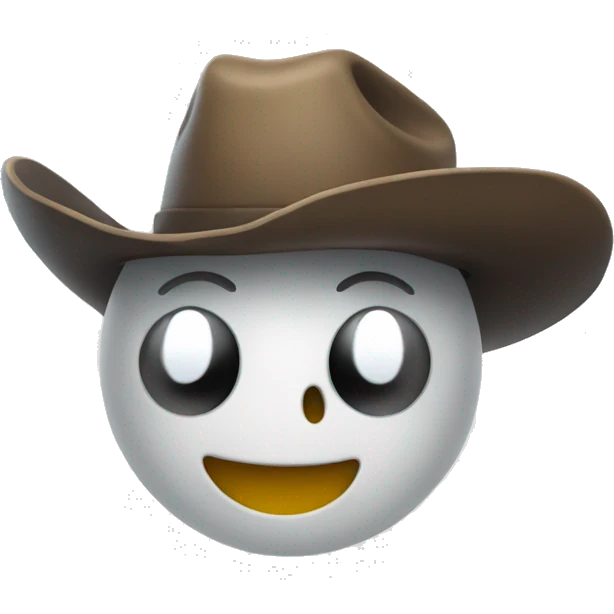 A ghost wearing a cowboy hat emoji