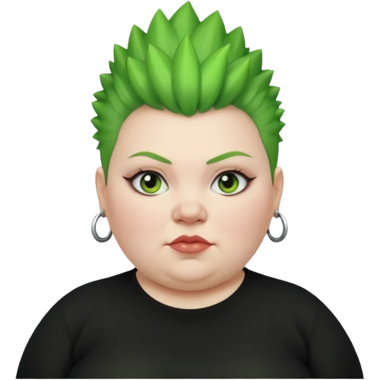fat woman green mohawk emoji
