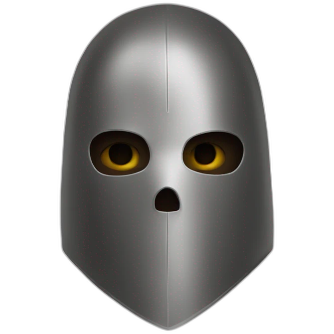 medieval evil saboteur wearing mask, full torso, looking sideways emoji