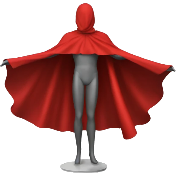 faceless mannequin flapping red cape without hood emoji