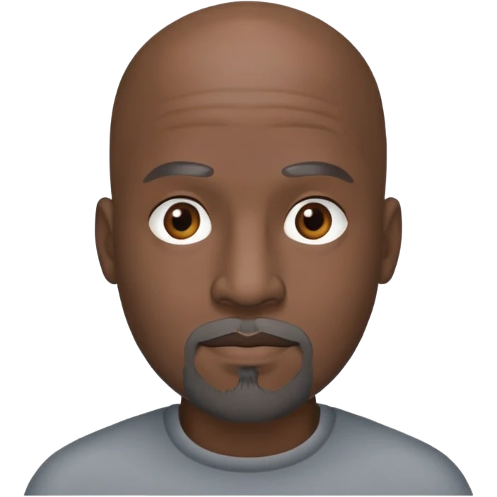 Black guy bald head gray goatee emoji