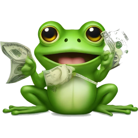 Frog with money  emoji