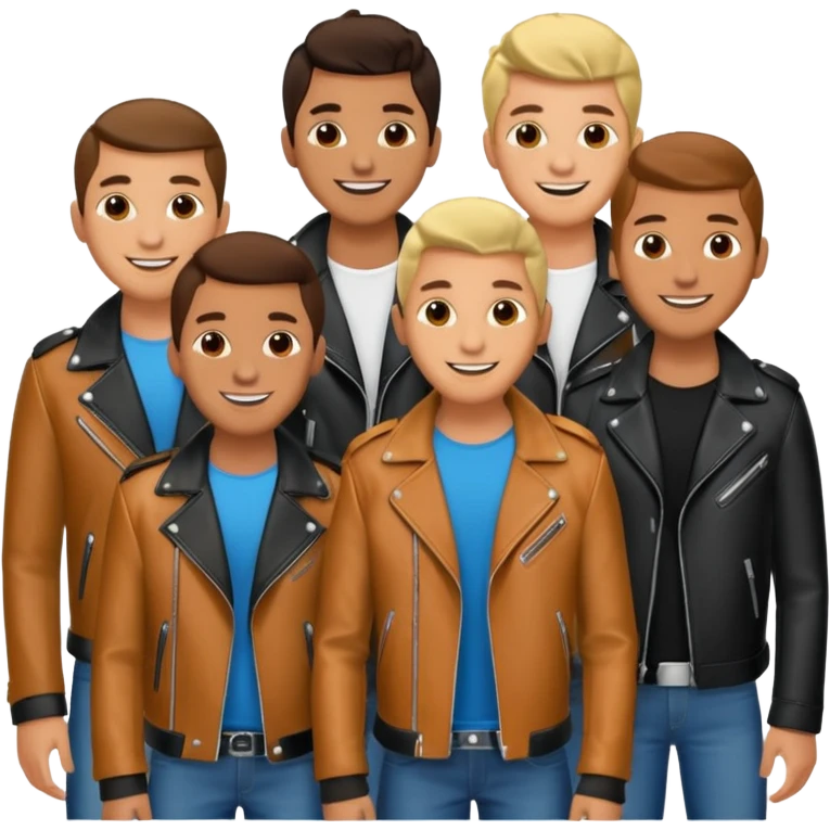 Group of five men pop star emoji