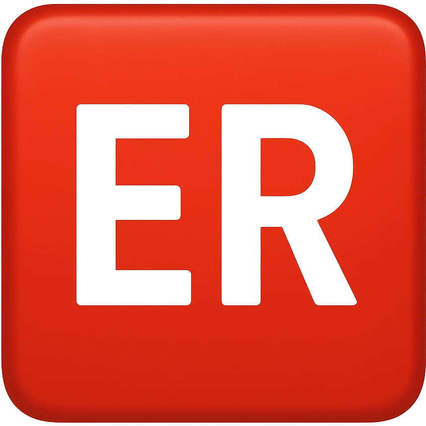 red square emoji that says "ER" emoji