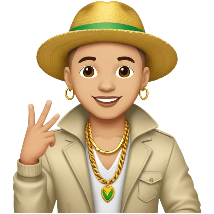 Happy Reggaeton Music Singer dressed with style emoji