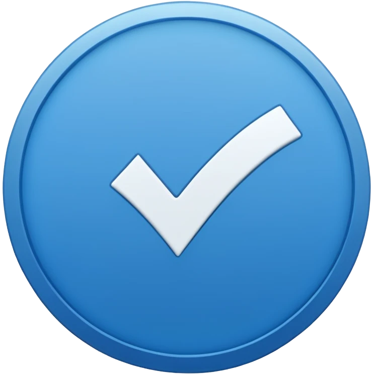 Make me an emoji that theirs a blue circle and inside of the circle is blue bot they should be a white tick inside the circle  emoji