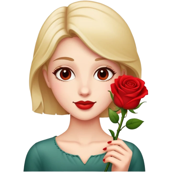 flirty face holding a rose  emoji